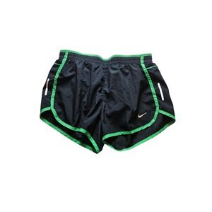 Nike Dri-FIT Tempo Running Shorts Black Green Trim Womens Small Athletic Gym